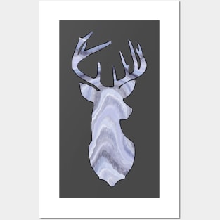 Geode gemstone deer - stag bust Posters and Art